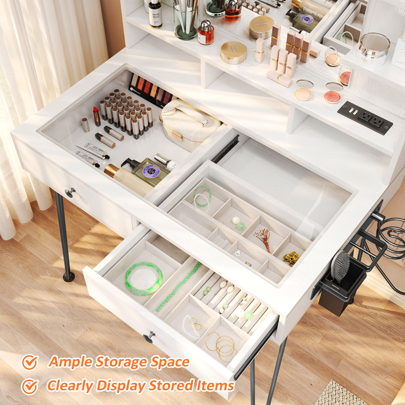 Kashara Vanity, White/Black