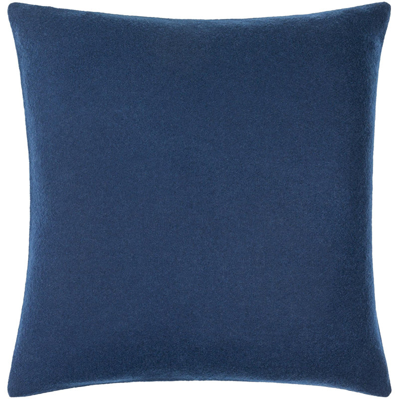 Alcona Wool Blend Throw Pillow, Dark Blue, 20" x 20", Pillow Cover Only - No Insert