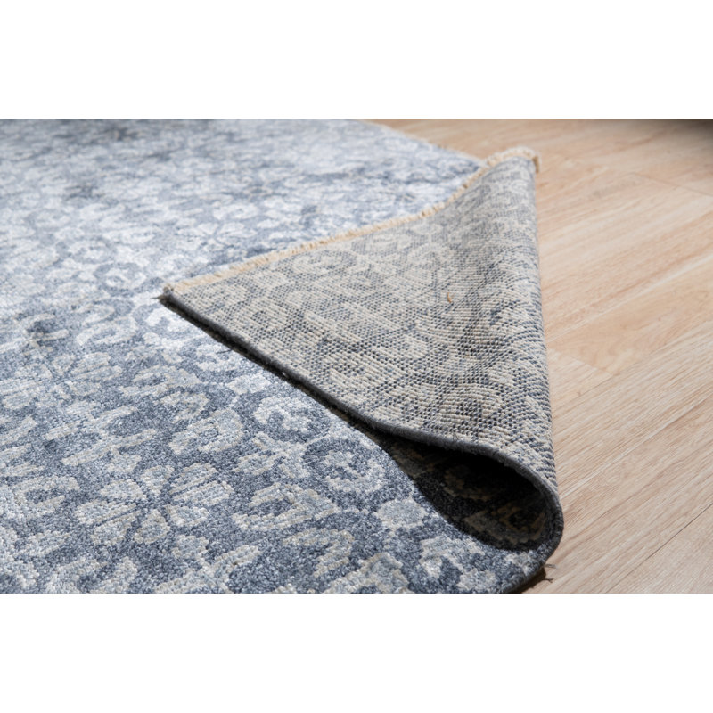 Tapis gris rustique noué à la main Xena