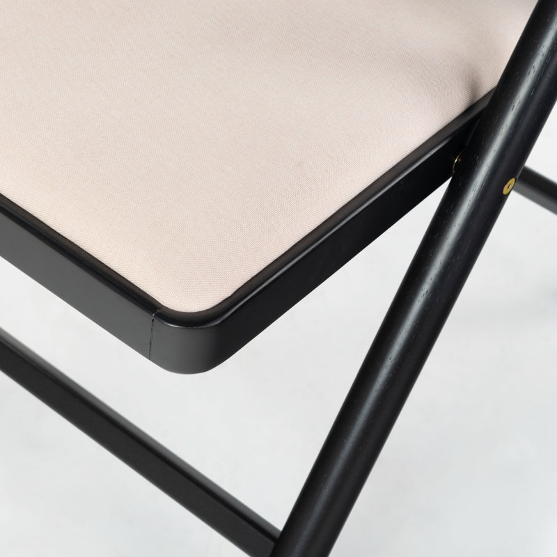 JACIE LINEN SEAT FOLDING CHAIR, Black
