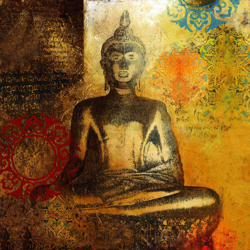 «Sitting Buddha Brown», impression sur toile tendue, H 36 po x l 36 po