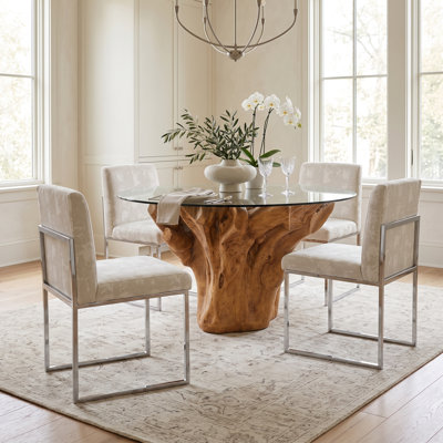 Frozen Fabric Upholstered Side Chair