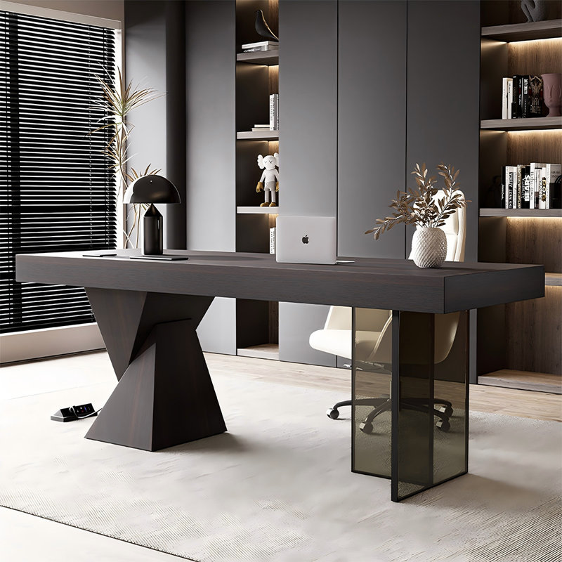Bureau rectangulaire en bois massif 78,74 po, H 29,53 po x l 78,74 po x P 27,56 po