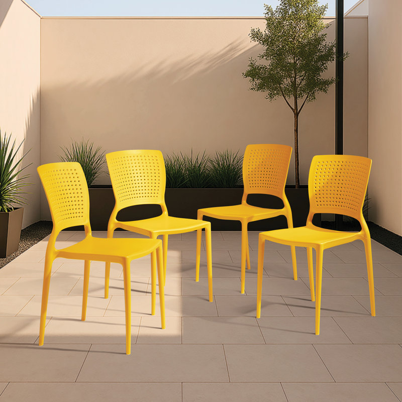 Chaises de salle à manger empilables de Rangement Safira, Jaune