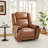 37.8" Wide Modern Top Genuine Leather Dual Motor Power Recliner With Adjustable Headrest And Cupholders-1467281533