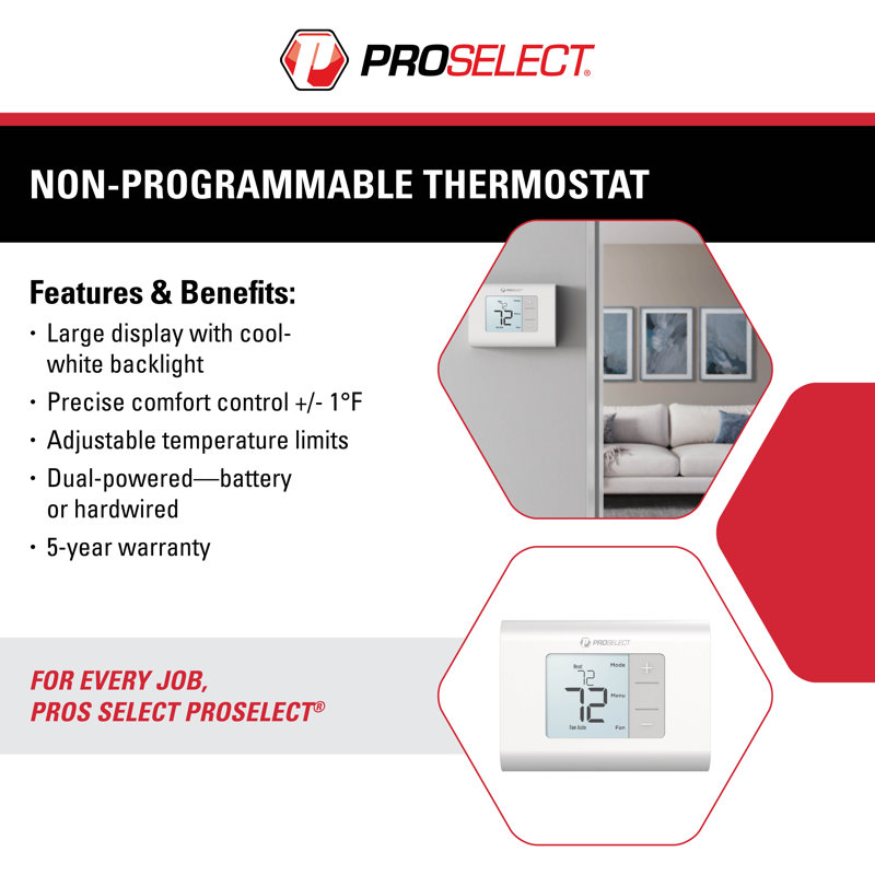 PSTSN 1H/1C Non-programmable Thermostat