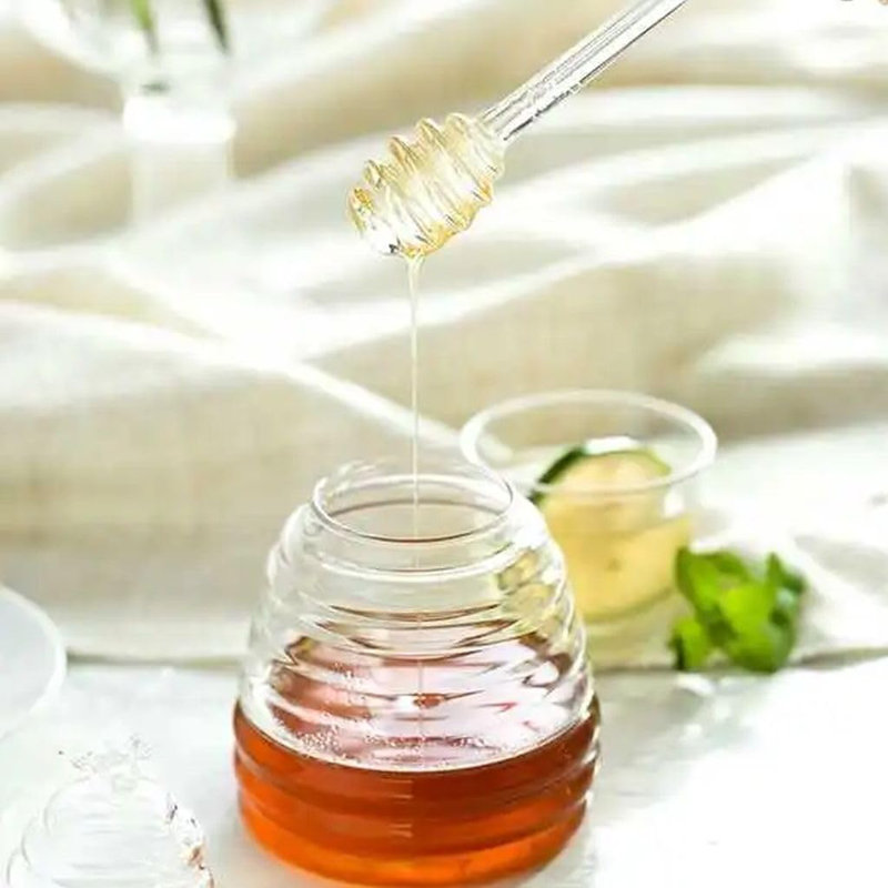 Pot à miel en verre avec cuillère (petite) 13,5 oz (400 ml) Victoria Bella
