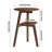 Solid Wood 2-Tier Round Side Table with Storage Shelf