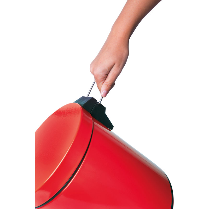 Steel Step On Kitchen Trash Can - 5L, Red