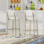 Ensemble de 2 tabourets de bar en polyuréthane avec dossier et repose-pieds Khail-302231835
