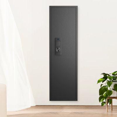 53" In Safe For Jewellery - Fingerprint Locked, Customizable Interior, Heavy-Duty Frame, Wall Passports Hidden With Touch Panel, Adjustable Space, Metal Build, Pry Measures