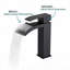 Robinet de lavabo de salle de bain à poignée simple en acier inoxydable noir mat à écoulement laminaire