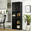 Armoire de rangement pour salle de bain de 71 pouces de hauteur, armoire étroite en métal à 5 niveaux avec 2 portes et tablettes réglables, armoire autoportante pour économiser de l'espace dans la cuisine, la salle de lavage, le garde-manger, noir