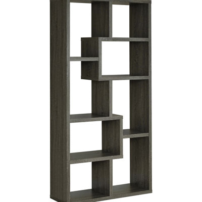 8-shelf Bookcase In Weathered Grey - Elegant And Practical For Libraries & Living Rooms Stylish Storage Solution