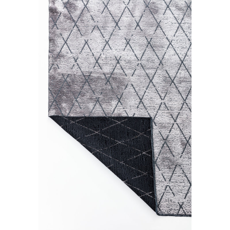 Rapture Gray/Black Argyle Luxury Area Rug, Rectangle 7'10" x 11'2"