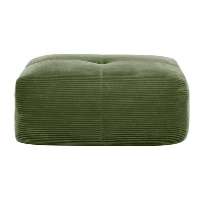 Et coin avec velours côtelé olive, matériau doux au toucher, aucun assemblage requis, velours côtelé à dossier réglable, siège à haute résilience, installation sans effort, repose-pieds incurvé pour la détente