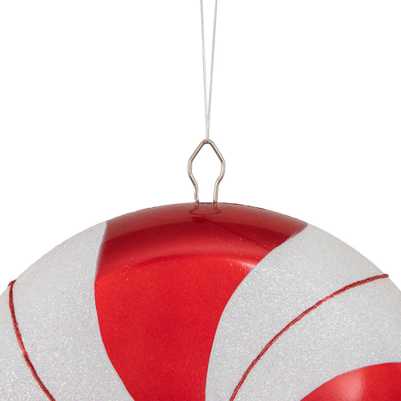 Ornement de Noël commercial 42 "rouge à roulettes avec paillettes irisées incassables