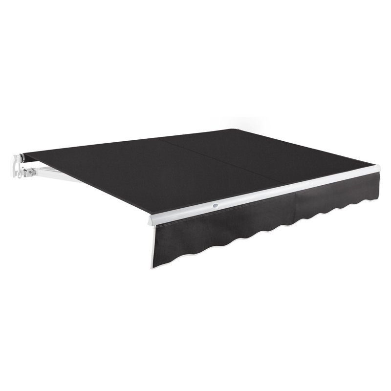 Auvent de patio rétractable Awntech Maui, gris, Moteur à droite, l 10 pi x P 8 pi