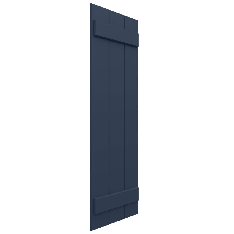 Volets à panneaux et tasseaux composites EnduraCore à quatre planches assemblées, bleu nuit sans étoiles (par paire - quincaillerie non incluse)