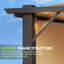 Pergola à baldaquin ajustable 12 po x 10 pi avec structure en métal robuste et structure de terrasse extérieure autoportante