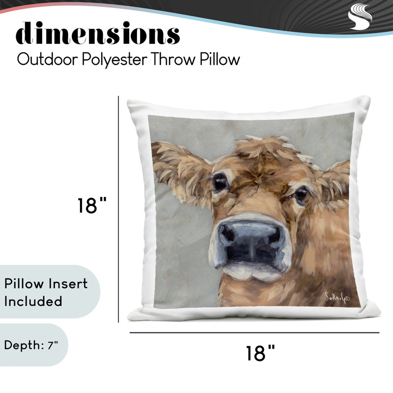 Coussin Freckles The Cow Portrait, Vache brune