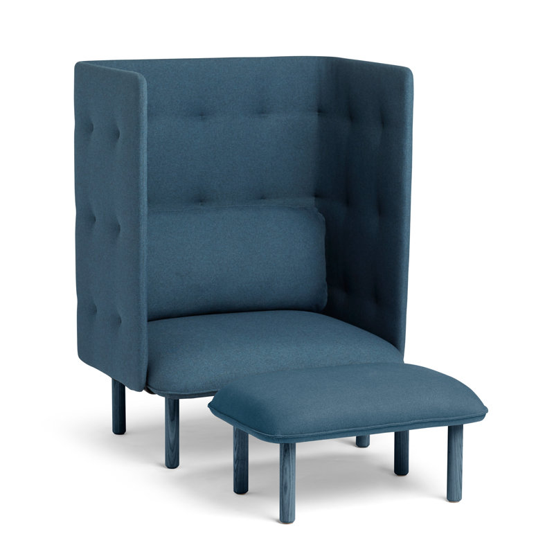 Méridienne QT, Tissage simple bleu foncé / mousseline