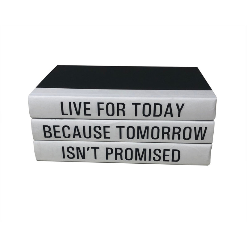 Quote Handmade Decorative Book in White/Black