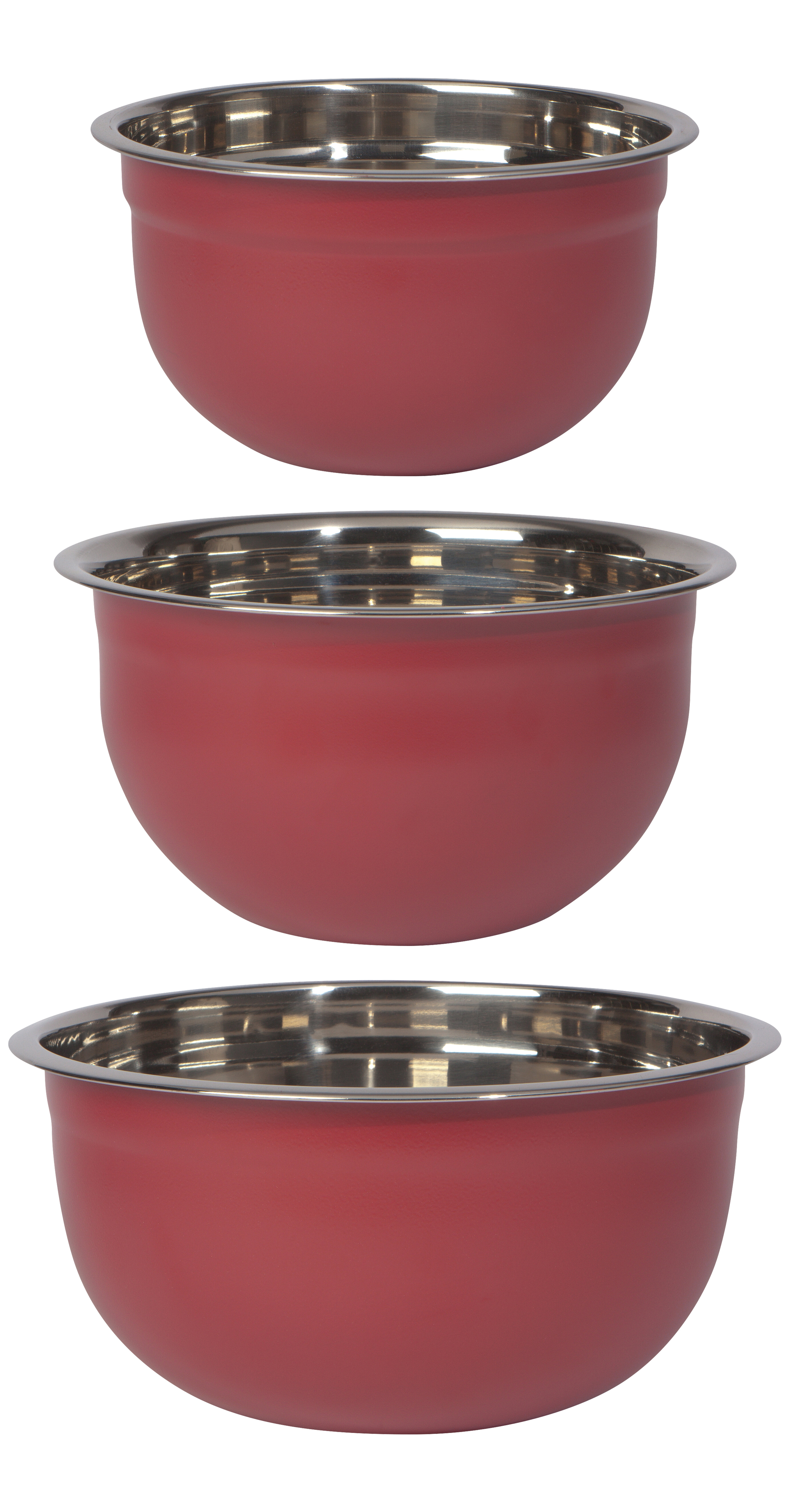 Viking 10 Piece Stainless Steel Mixing Bowl Set with Lids Red