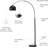 Modern Arc Floor Lamp With Adjustable Height, 360° Rotatable Shade, Sturdy Marble Base, And Included Led Bulb For Living Room, Bedroom, Or Office