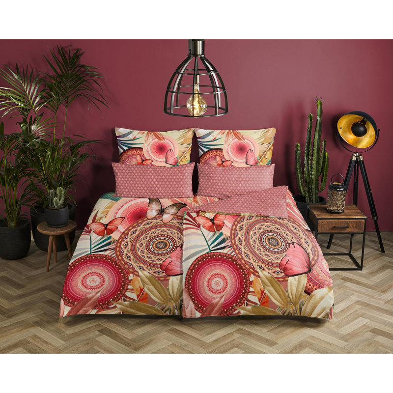 Dbo 200x200+2-80x80 Hip Katoen-satijn No.7158 Multi, 155cm x 220cm Duvet Cover + 1 pillowcases 80 x 80