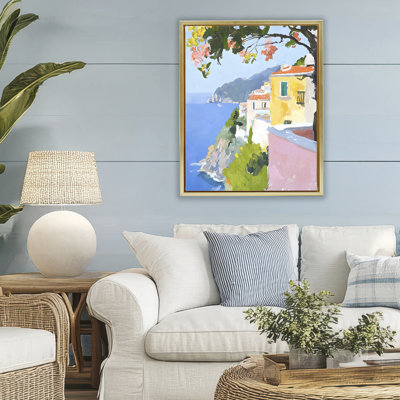 Cadre flottant Coastal Italian Sea View, design par Riley B