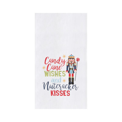 Serviette de cuisine «Christmas Candes Wishes & Nutcrackers Kisses» Sentiment