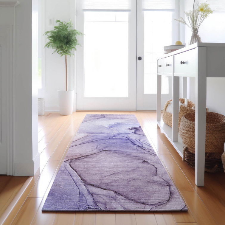 Premium Machine Washable Cerrito AMF502 Purple Rug