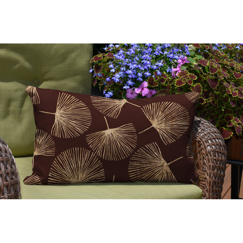 Coussin lombaire intérieur / extérieur Joba Dandilion, Brun / Doré