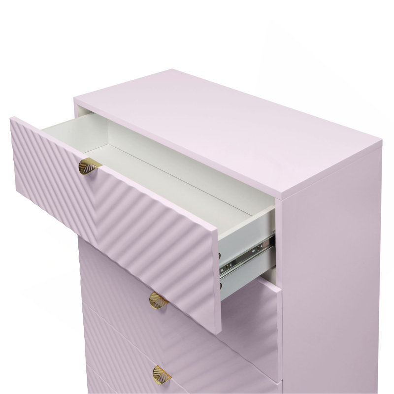 Commode rose à finition ultrabrillante