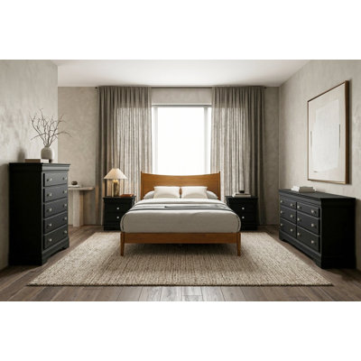 Barvelle Solid Wood 5 Piece Bedroom Set