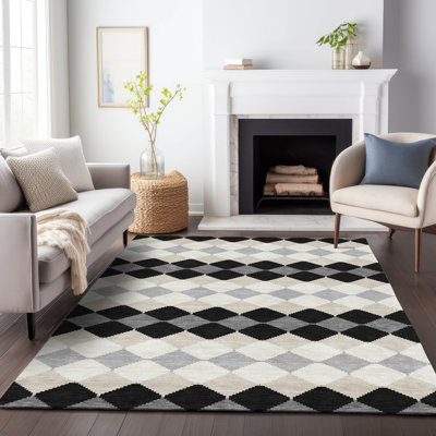 Tapis intérieur / extérieur noir Eira 
