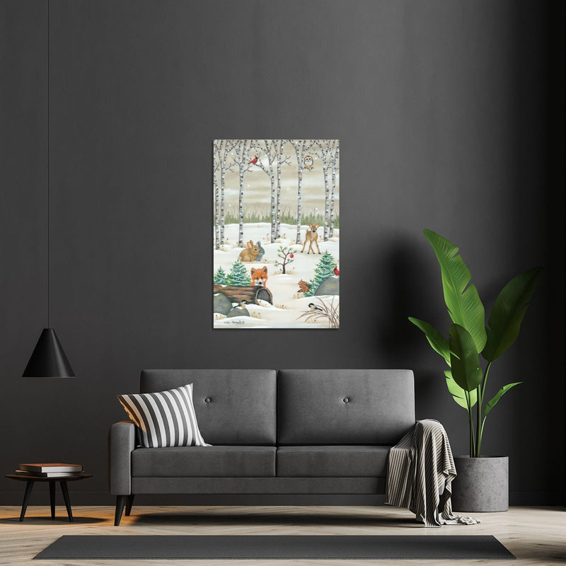 Impression de créatures boisées sur verre acrylique, H 32 po x l 24 po x P 0,25 po