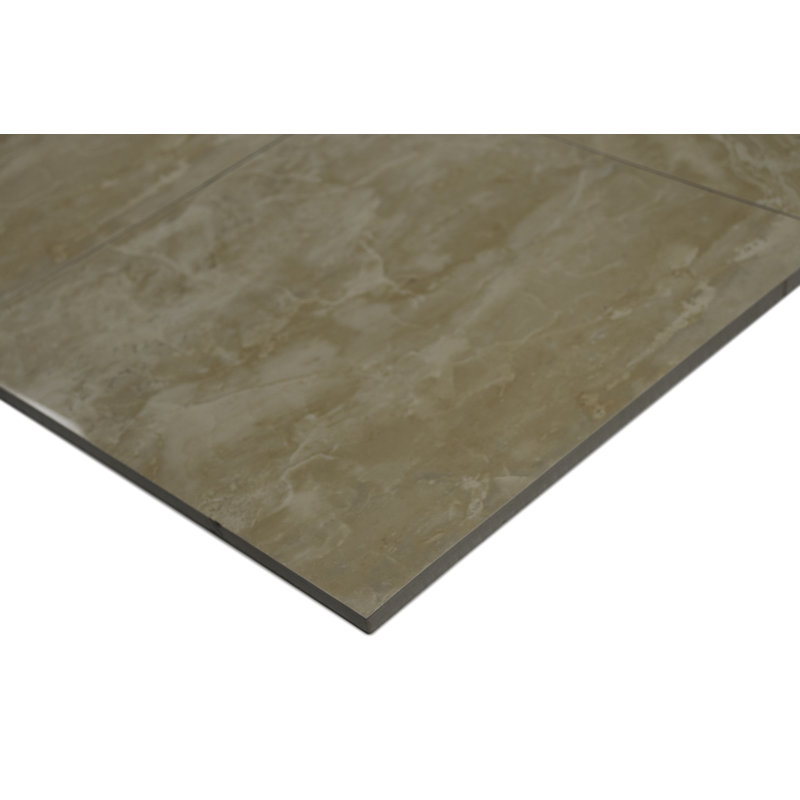 Carreau de plancher et de mur en porcelaine polie aspect pierre 12 po x 24 po Windsor Sienna