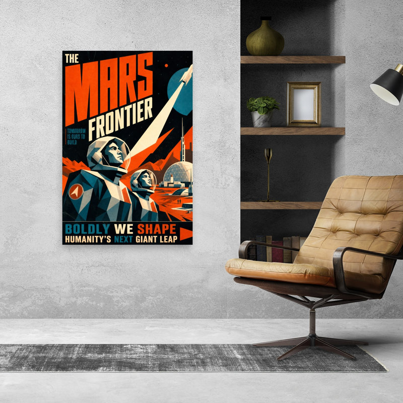 «Bold Mars Frontier», impression rétro de paysage urbain rétro, H 48 po x l 32 po
