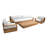 Ensemble de conversation à assise profonde en teck 4 pièces avec table basse 72 po Pacific-103693155