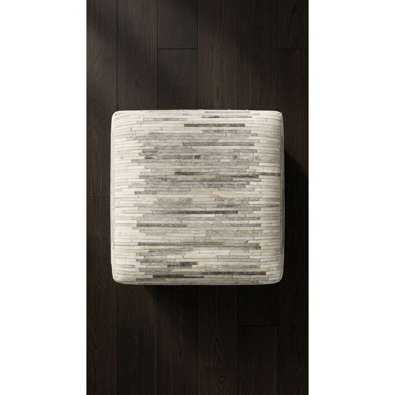 Golla Upholstered Ottoman, Maxwell Ivory/Gray/Beige