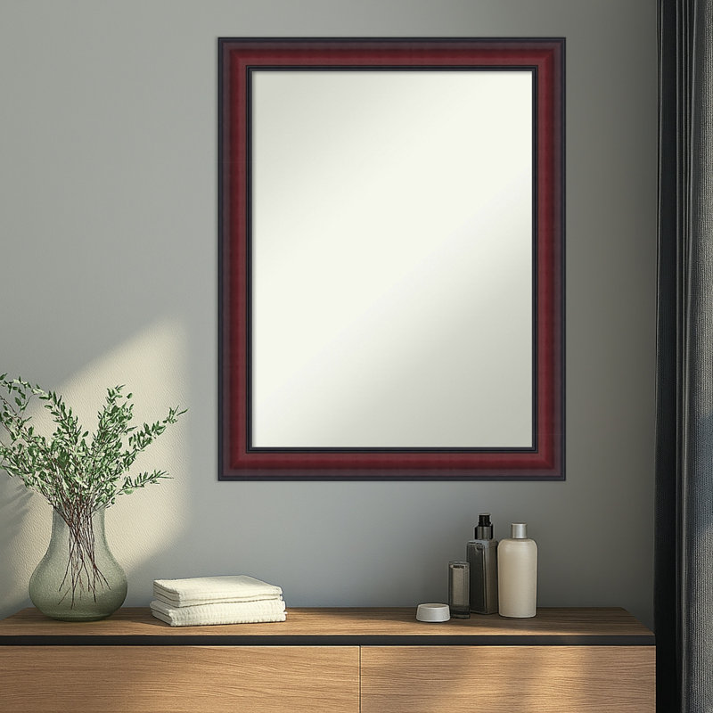 Miroir mural Dalat, 27,75 po x 21,75 po, Cerisier