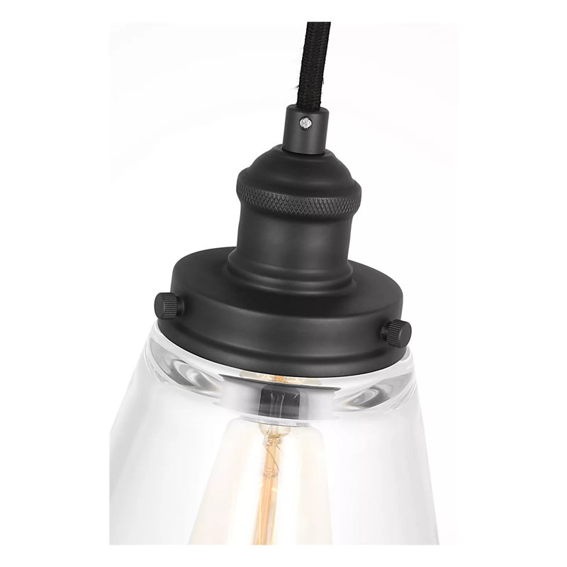 Baskin 1 - Light Pendant, 10.75" H x 9" W x 9" D, Midnight Black