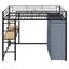 Lit mezzanine en métal avec bureau, tablettes, prise de courant, lumière DEL et garde-robe-997081215-997081210