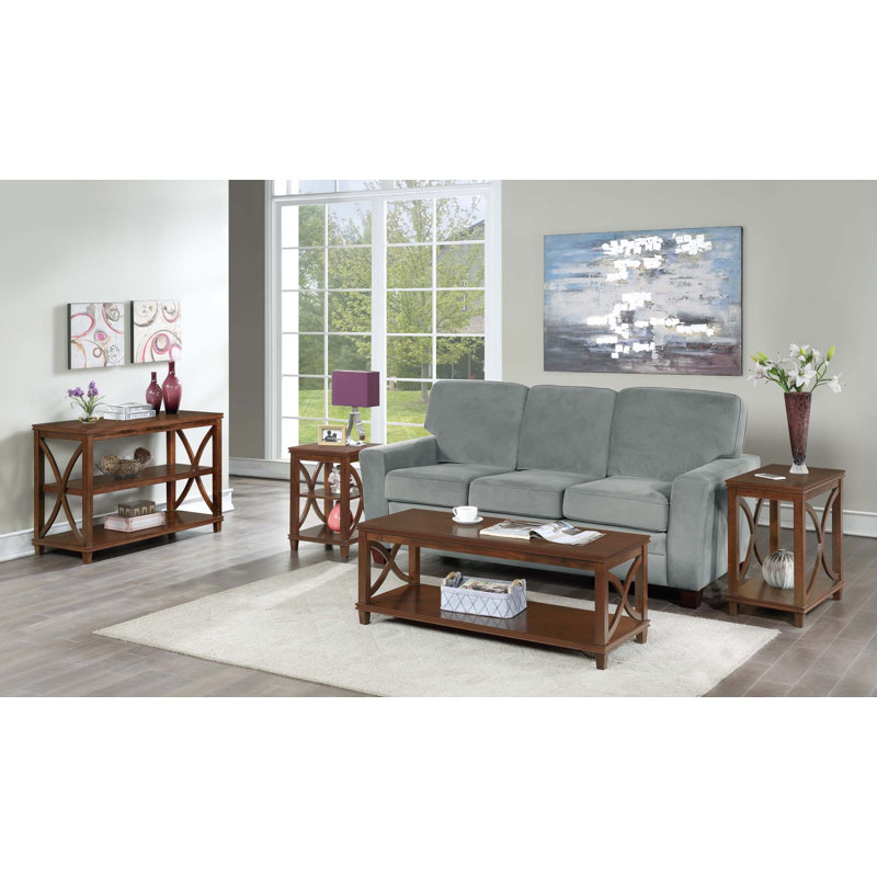 Table de bout haute avec rangement en bois massif Pettegrow 24 po, Espresso