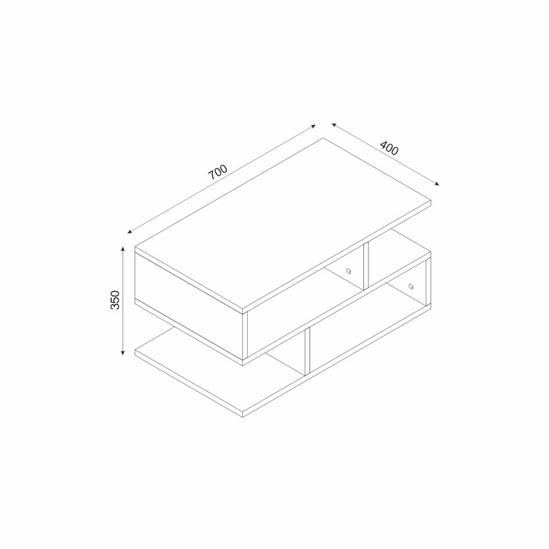 Table basse à tablette avec rangement
