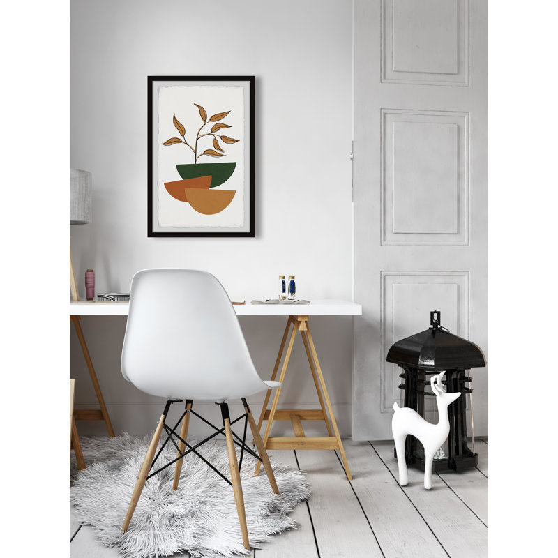 «Round Flower Pots», reproduction encadrée, H 24 po x l 16 po x P 1,5 po