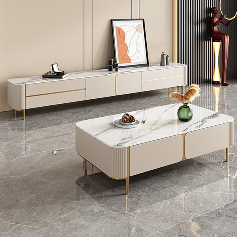 Luxury-Style Coffee Table, 15.75" H x 55.11" L x 27.56" W