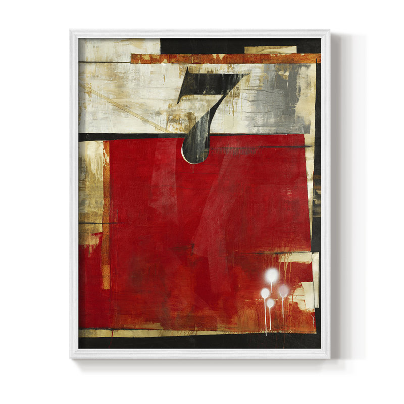 «Lucky No. 7», reproduction encadrée - bois massif, Blanc, H 10 po x l 8 po